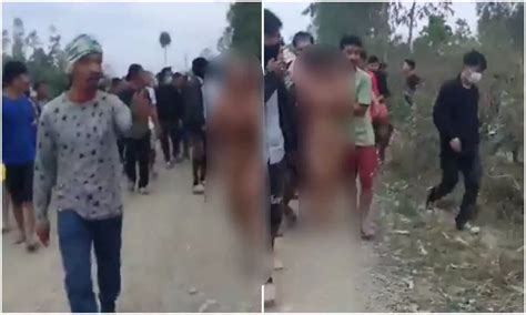 manipur women original video|Video of tribal women paraded naked in Manipur。